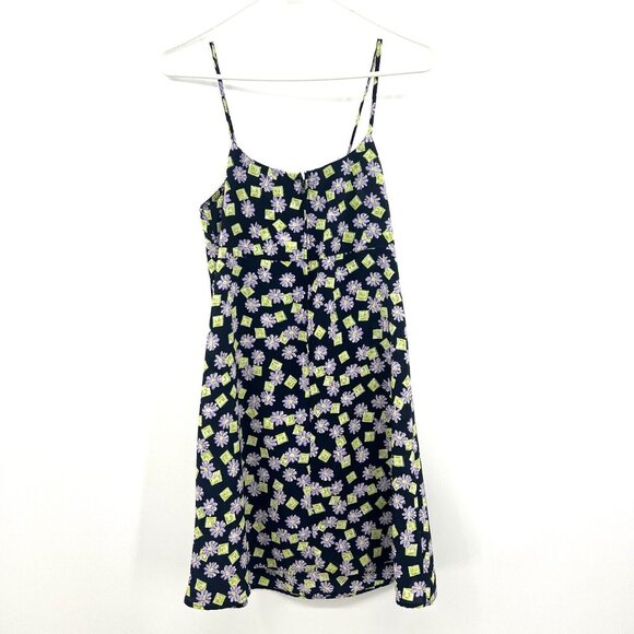 Vivayou USA Y2K Floral Slip Dress Women's Small Navy Green Purple - Picture 5 of 7